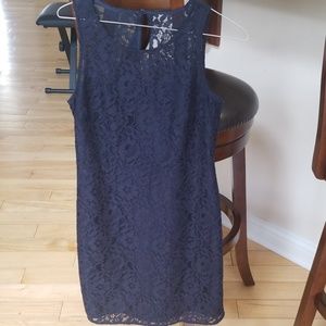 J crew navy blue lace dress